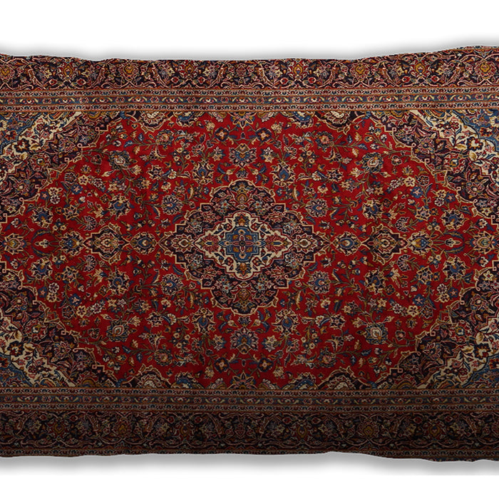 Traditional Classic Rectangular Saffron Red Lumbar Throw Pillow, 13 inch by 19 inch, lbtr2405