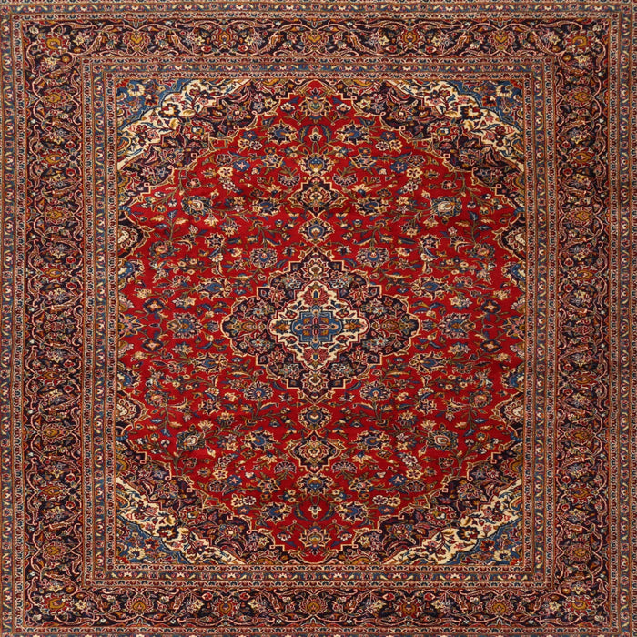 Round Machine Washable Traditional Saffron Red Rug, wshtr2405
