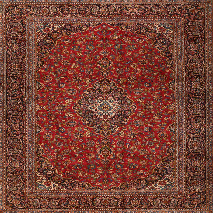 Square Traditional Cranberry Red Persian Rug, tr2406