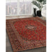 Traditional Cranberry Red Persian Rug in Family Room, tr2406