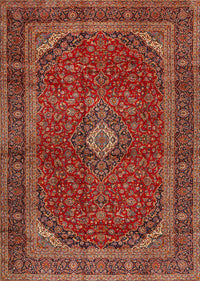 Machine Washable Traditional Rust Pink Rug, wshtr2407