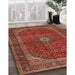 Traditional Rust Pink Medallion Rug in Family Room, tr2407