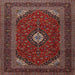 Round Machine Washable Traditional Dark Almond Brown Rug, wshtr2408