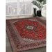 Machine Washable Traditional Dark Almond Brown Rug in a Family Room, wshtr2408