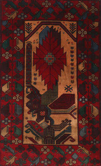 Machine Washable Traditional Red Brown Rug, wshtr2409