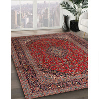 Traditional Saffron Red Medallion Rug, tr2411