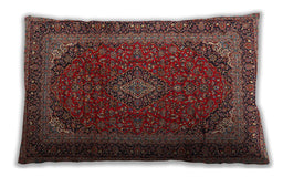 Traditional Classic Rectangular Saffron Red Lumbar Throw Pillow, 13 inch by 19 inch, lbtr2411
