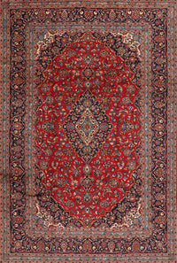 Machine Washable Traditional Saffron Red Rug, wshtr2411