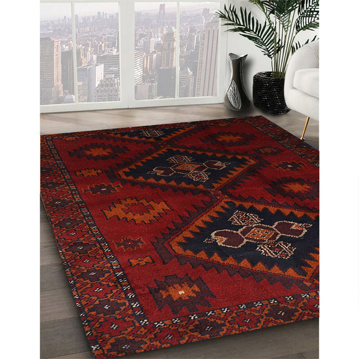 Machine Washable Traditional Night Red Rug in a Family Room, wshtr2413