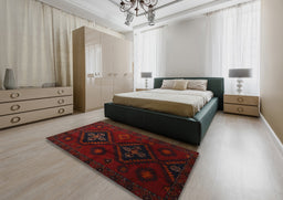 Traditional Red Persian Rug in a Bedroom, tr2413