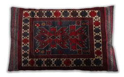 Traditional Classic Rectangular Wine Red Lumbar Throw Pillow, 13 inch by 19 inch, lbtr2414