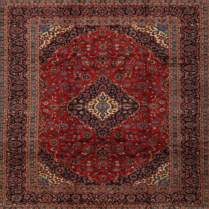 Round Machine Washable Traditional Sienna Brown Rug, wshtr2417