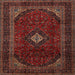 Round Machine Washable Traditional Sienna Brown Rug, wshtr2417