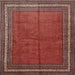 Square Traditional Orange Salmon Pink Persian Rug, tr2418