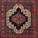 Square Traditional Sienna Brown Persian Rug, tr2419