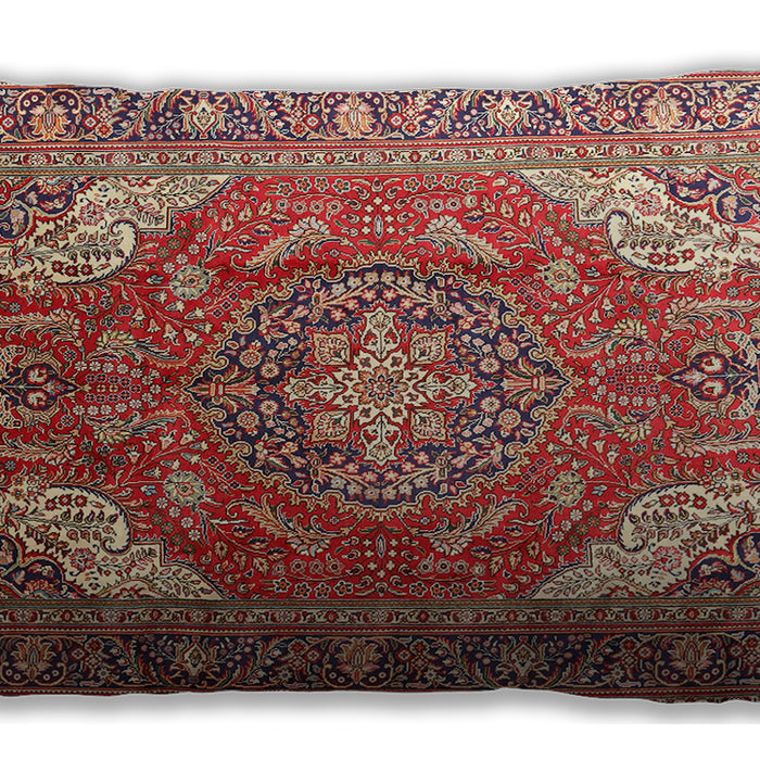 Traditional Classic Rectangular Fire Brick Red Lumbar Throw Pillow, 13 inch by 19 inch, lbtr241