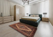 Traditional Gold Brown Persian Rug in a Bedroom, tr2420