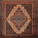 Round Machine Washable Traditional Gold Brown Rug, wshtr2420