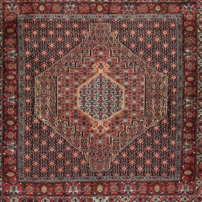 Square Traditional Orange Salmon Pink Persian Rug, tr2422