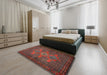 Traditional Saffron Red Persian Rug in a Bedroom, tr2423