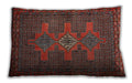 Traditional Classic Rectangular Saffron Red Lumbar Throw Pillow, 13 inch by 19 inch, lbtr2423
