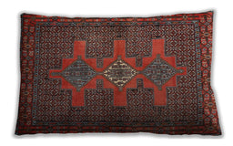 Traditional Classic Rectangular Saffron Red Lumbar Throw Pillow, 13 inch by 19 inch, lbtr2423