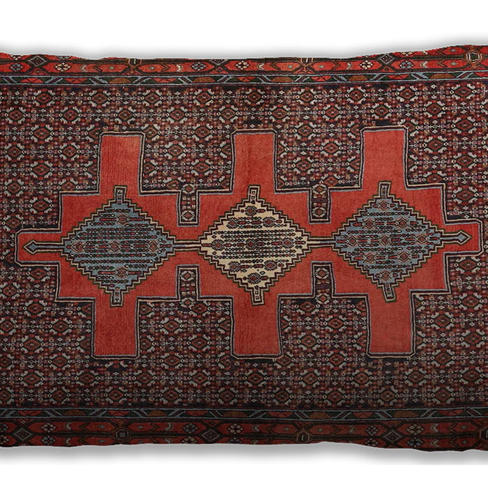 Traditional Classic Rectangular Saffron Red Lumbar Throw Pillow, 13 inch by 19 inch, lbtr2423