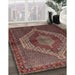 Traditional Dark Almond Brown Persian Rug in Family Room, tr2424