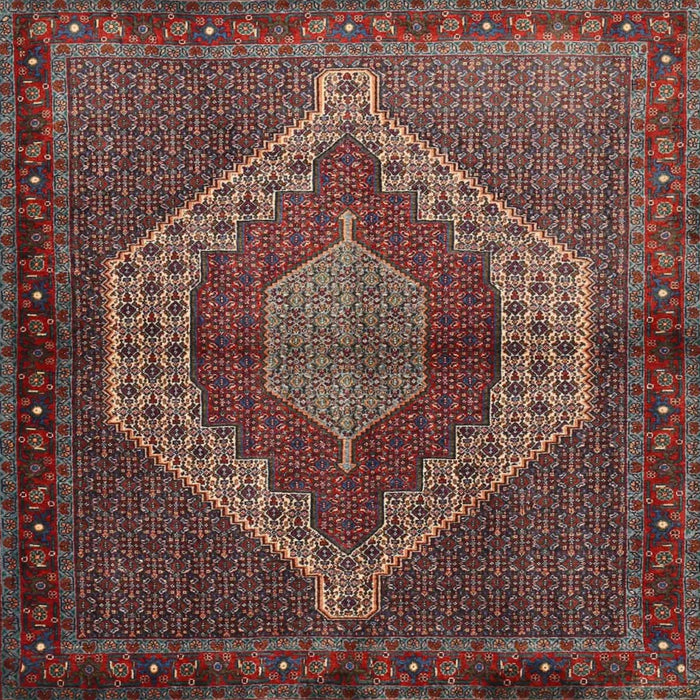 Square Traditional Dark Almond Brown Persian Rug, tr2424