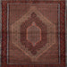 Round Machine Washable Traditional Sienna Brown Rug, wshtr2425