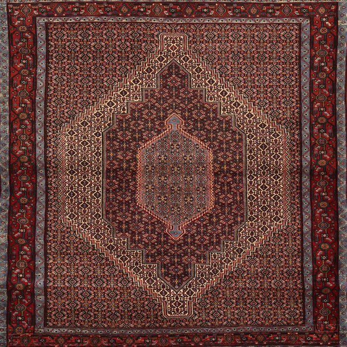 Square Traditional Sienna Brown Persian Rug, tr2425