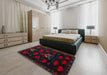 Traditional Gunmetal Green Animal Rug in a Bedroom, tr2426