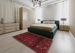 Traditional Bakers Brown Persian Rug in a Bedroom, tr2427