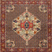 Square Traditional Saffron Red Persian Rug, tr2429