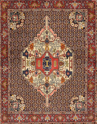 Machine Washable Traditional Saffron Red Rug, wshtr2429