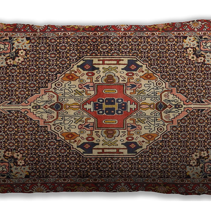 Traditional Classic Rectangular Saffron Red Lumbar Throw Pillow, 13 inch by 19 inch, lbtr2429