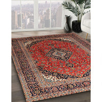 Traditional Saffron Red Medallion Rug, tr242