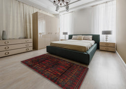 Traditional Bakers Brown Persian Rug in a Bedroom, tr2430