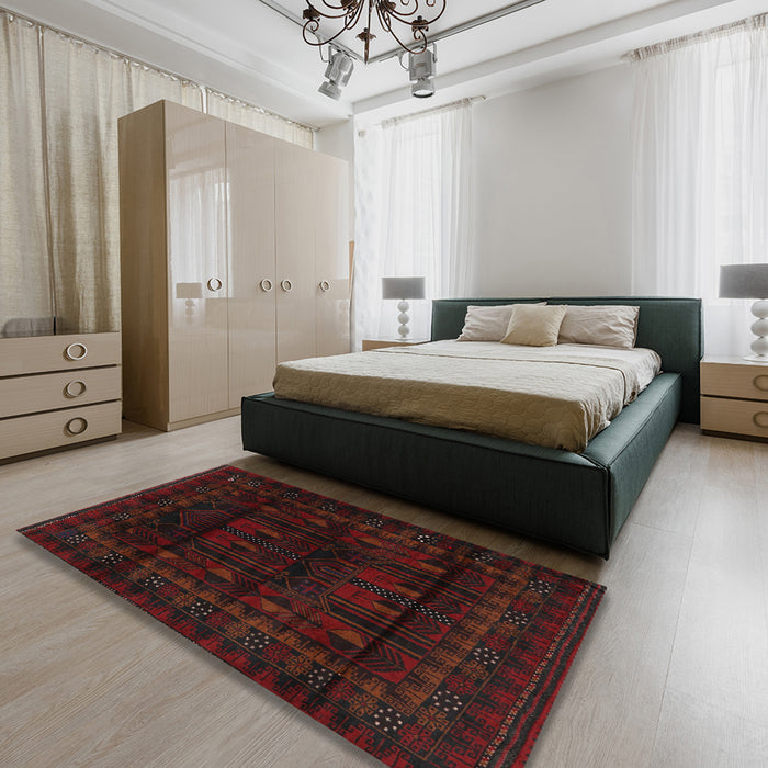 Traditional Bakers Brown Persian Rug in a Bedroom, tr2430