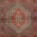 Square Traditional Saffron Red Persian Rug, tr2431