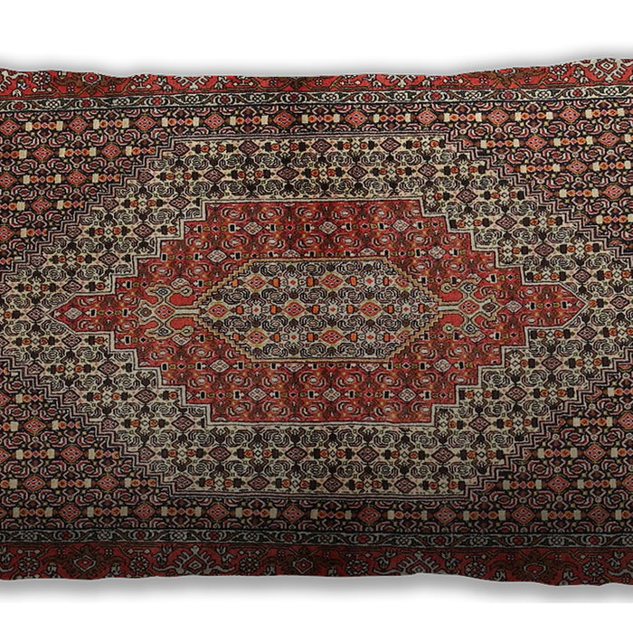 Traditional Classic Rectangular Saffron Red Lumbar Throw Pillow, 13 inch by 19 inch, lbtr2431