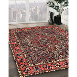 Machine Washable Traditional Saffron Red Rug in a Family Room, wshtr2433