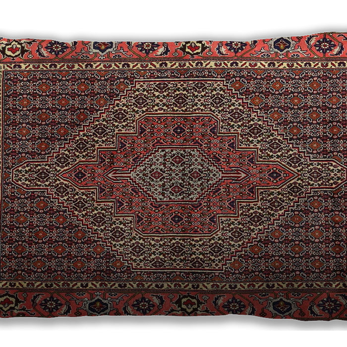 Traditional Classic Rectangular Saffron Red Lumbar Throw Pillow, 13 inch by 19 inch, lbtr2433