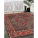 Traditional Saffron Red Persian Rug in Family Room, tr2433