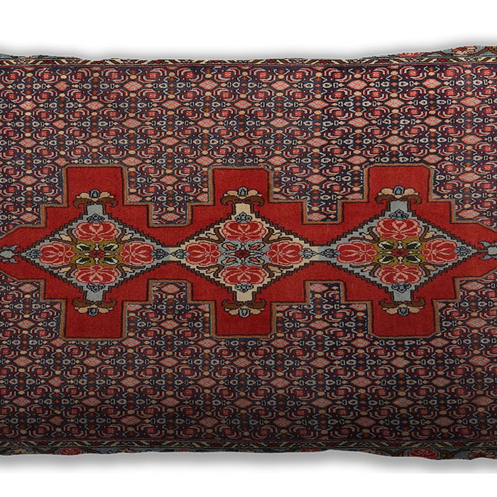 Traditional Classic Rectangular Saffron Red Lumbar Throw Pillow, 13 inch by 19 inch, lbtr2434