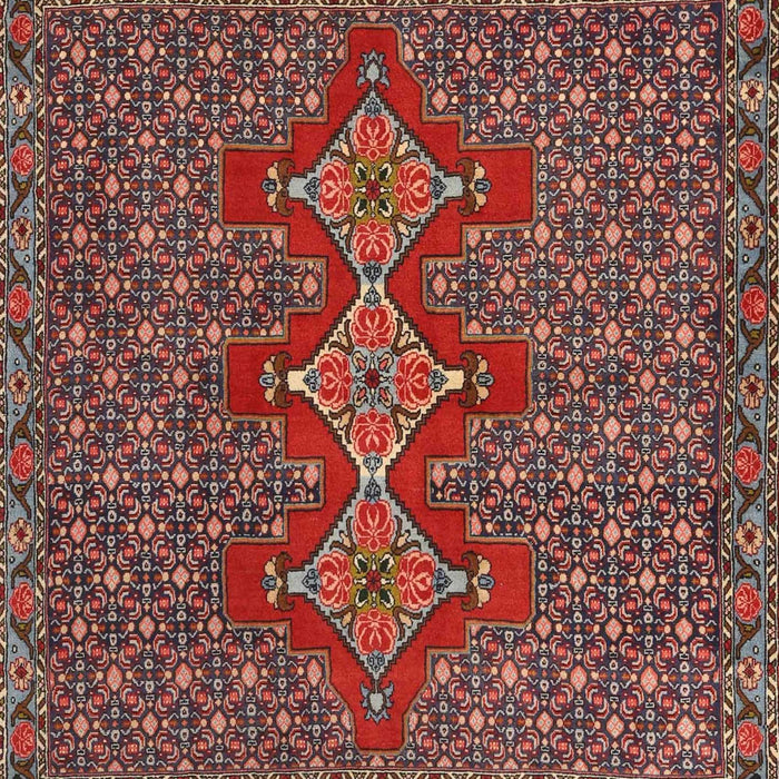 Machine Washable Traditional Saffron Red Rug, wshtr2434