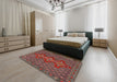 Traditional Saffron Red Persian Rug in a Bedroom, tr2434