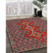 Traditional Saffron Red Persian Rug in Family Room, tr2434