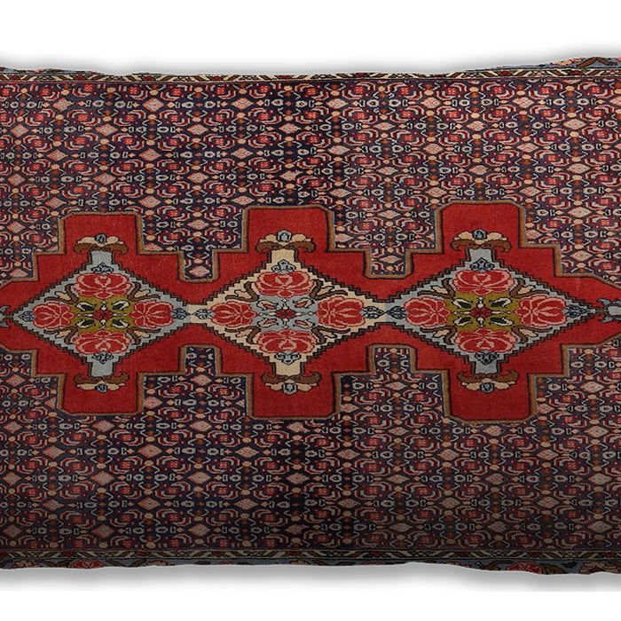 Traditional Classic Rectangular Saffron Red Lumbar Throw Pillow, 13 inch by 19 inch, lbtr2435