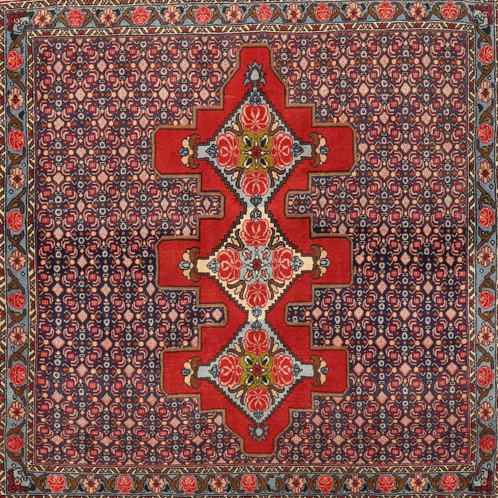 Square Traditional Saffron Red Persian Rug, tr2435